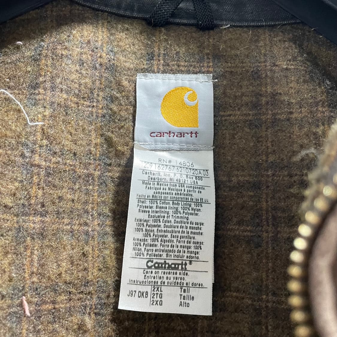 칼하트/ J97 디트로이트 자켓 다크브라운/ 2XL 상품이미지10