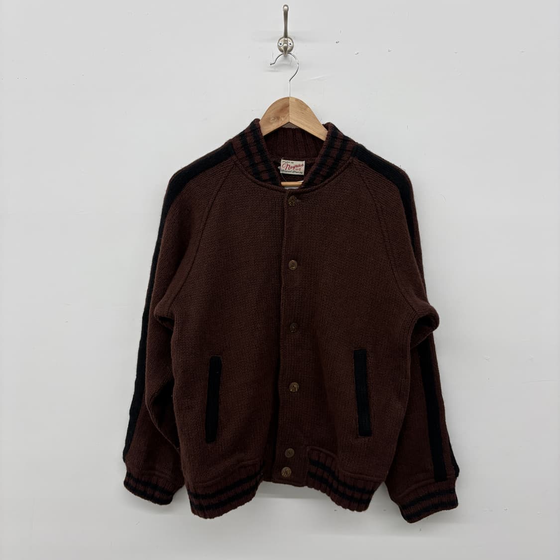 Norwich 니트 야구 점퍼 브라운 남L 상품이미지1