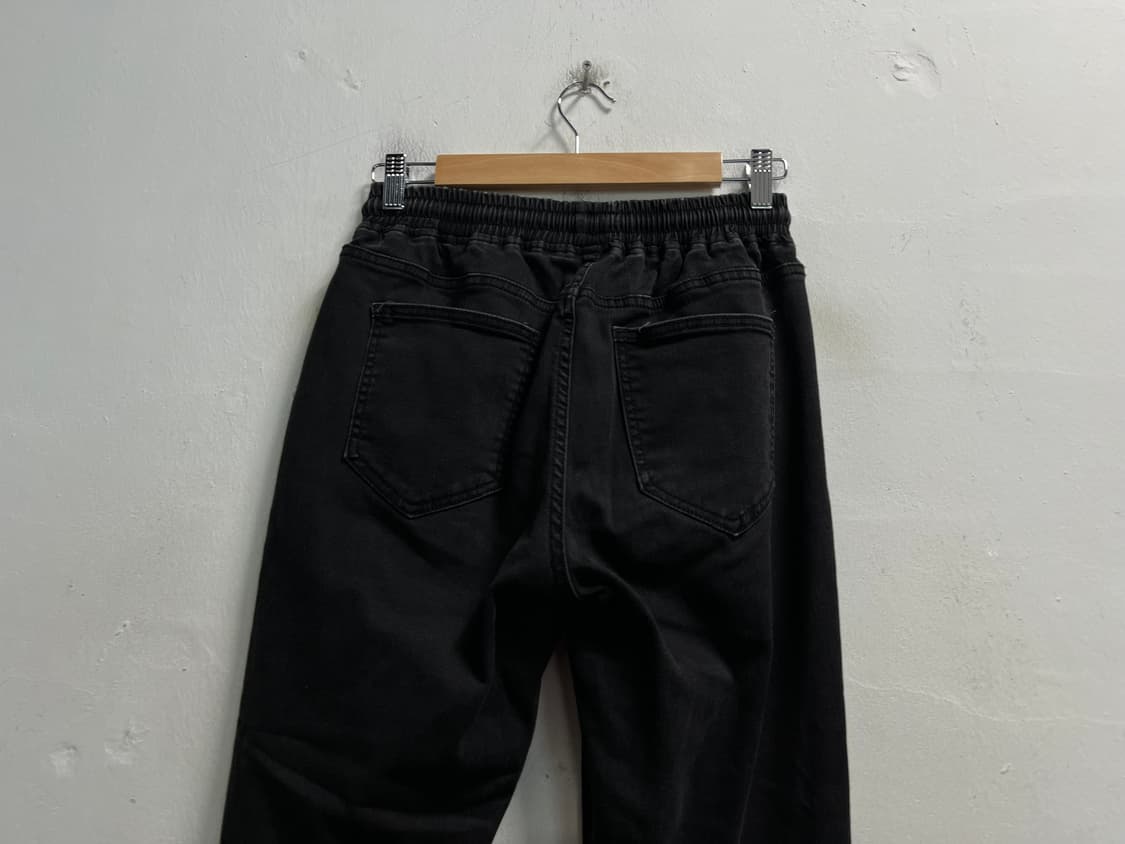 (30-32) PLAN A 스판 밴딩 데님 흑청 조거팬츠 바지 상품이미지4