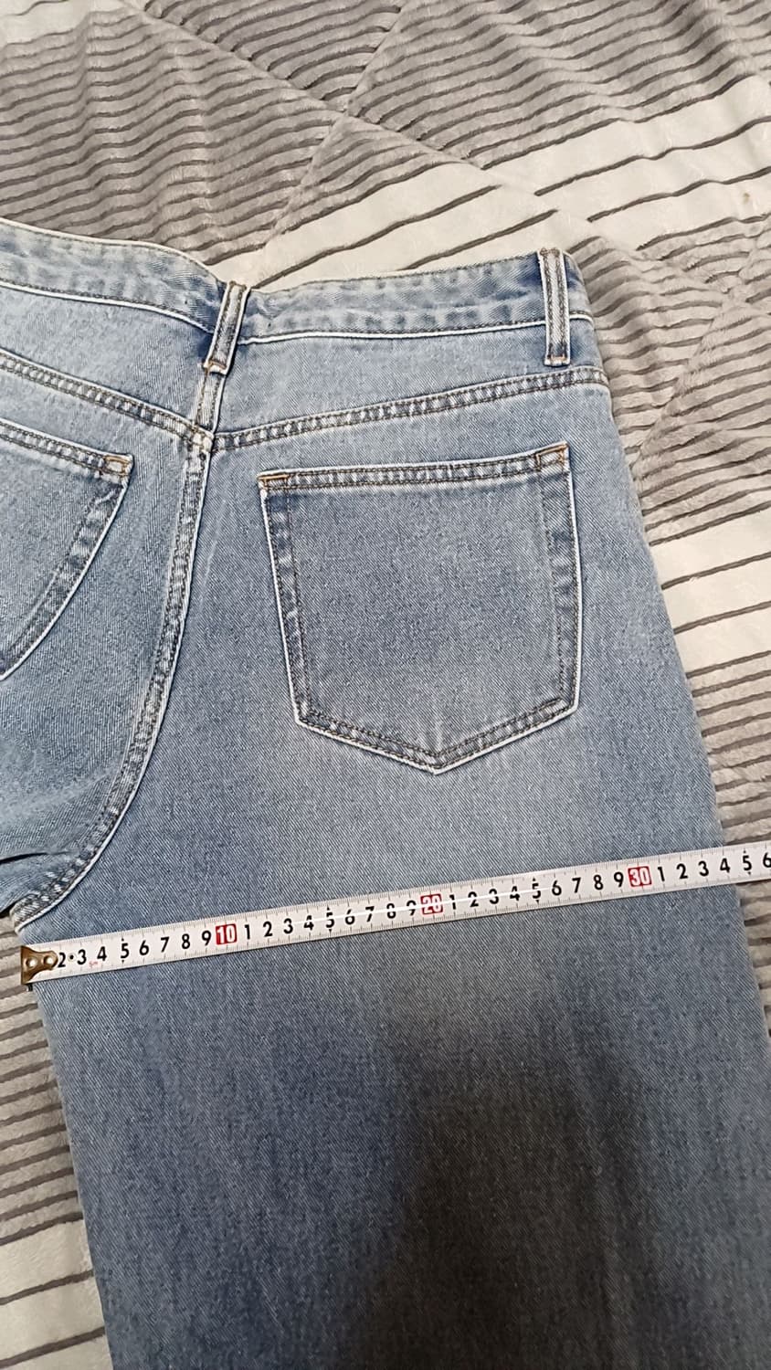 무신사 와이드 연청바지 실측30인치 기장110 상품이미지8