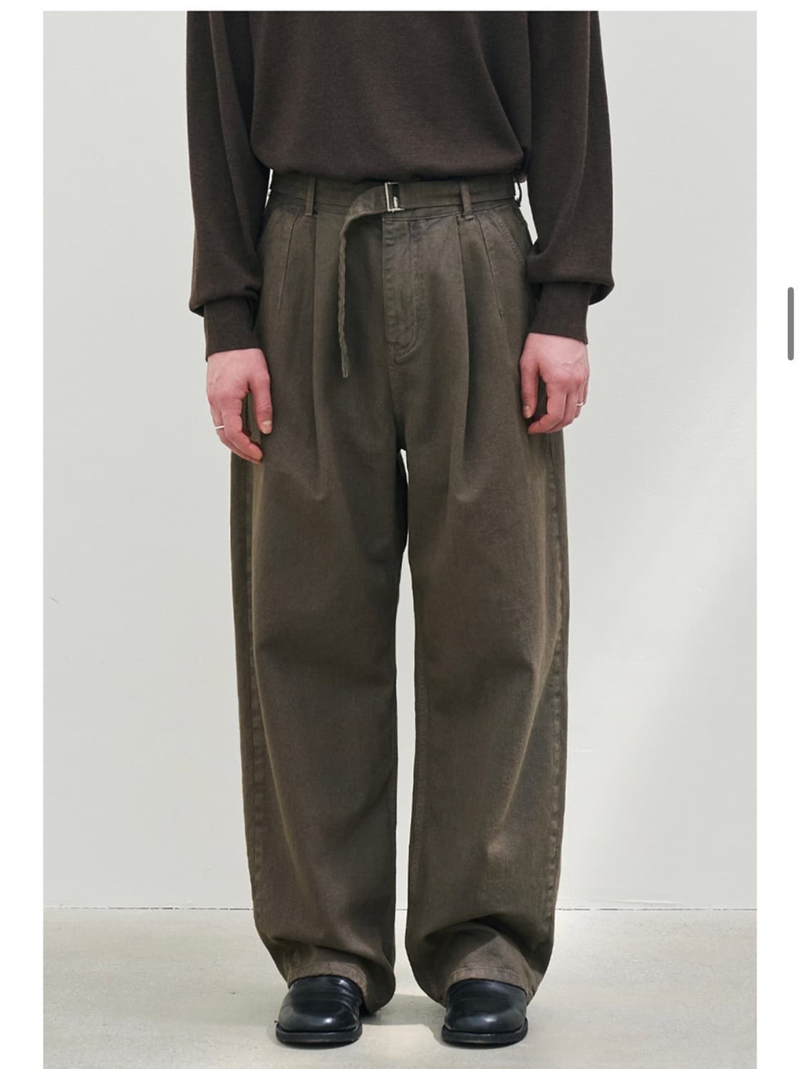 노운 벨티드 데님팬츠 브라운 1사이즈 상품이미지1