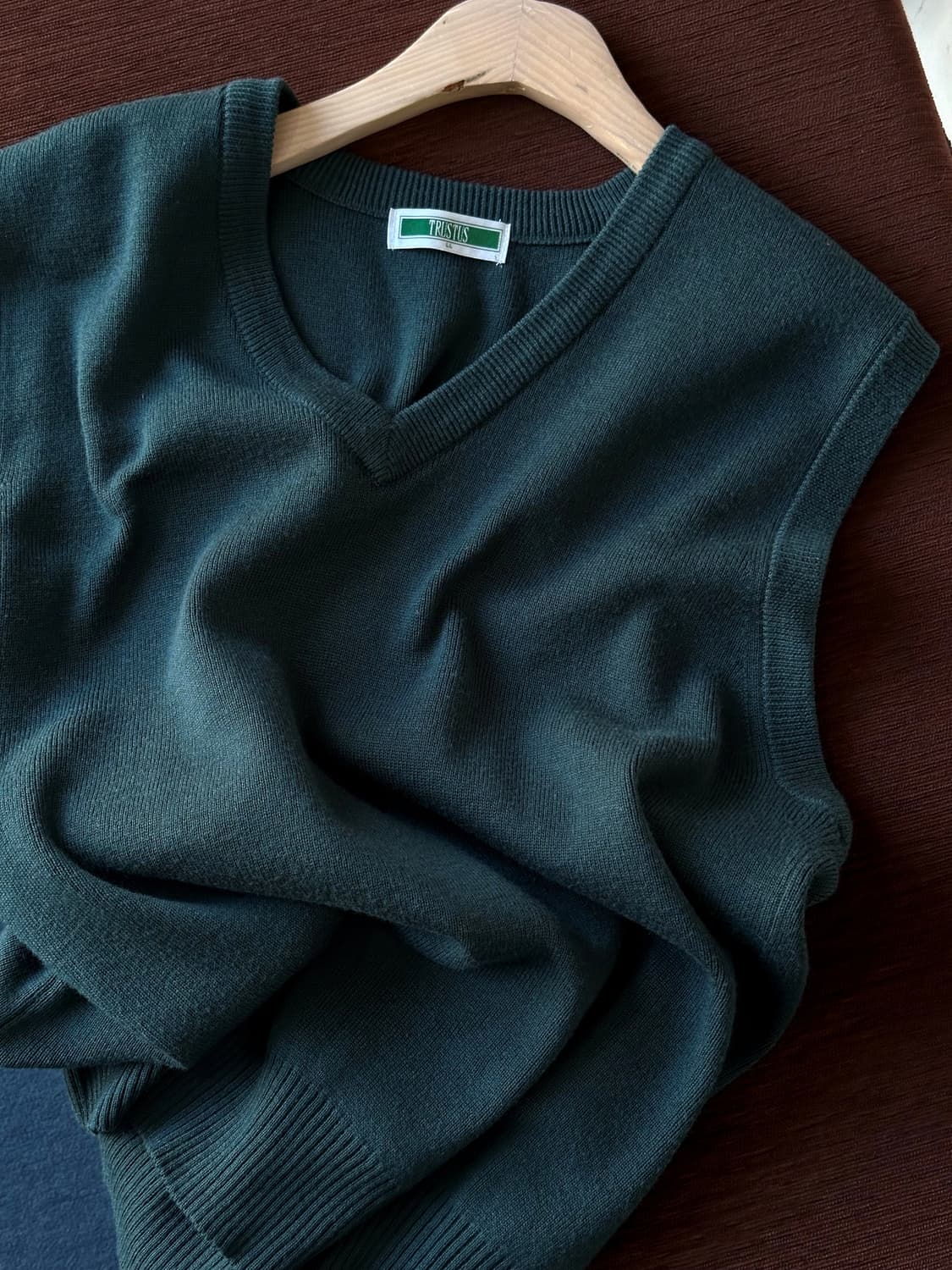 High count wool acrylic knit vest 상품이미지1