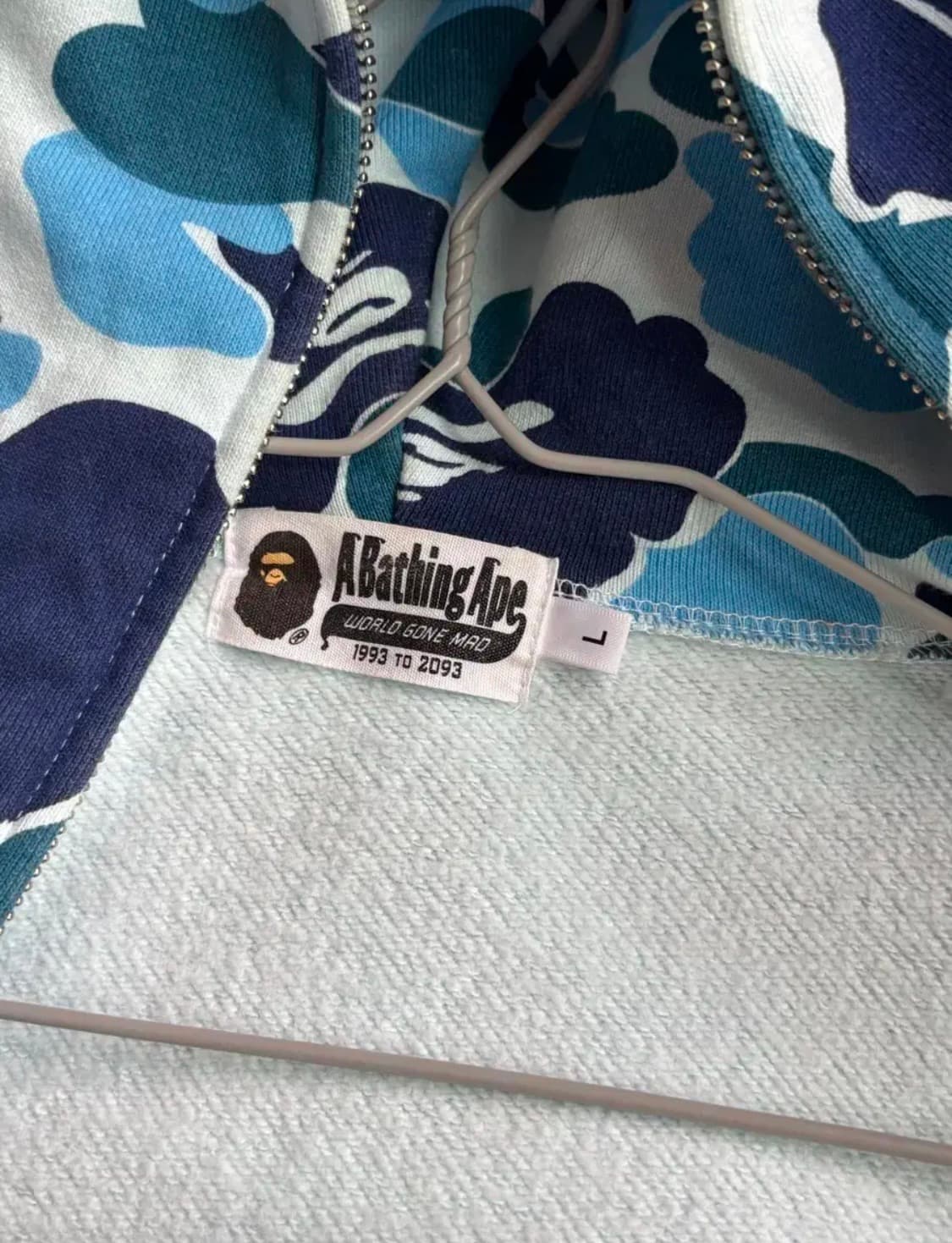 베이프 블루카모 후드집업 L 상품이미지3