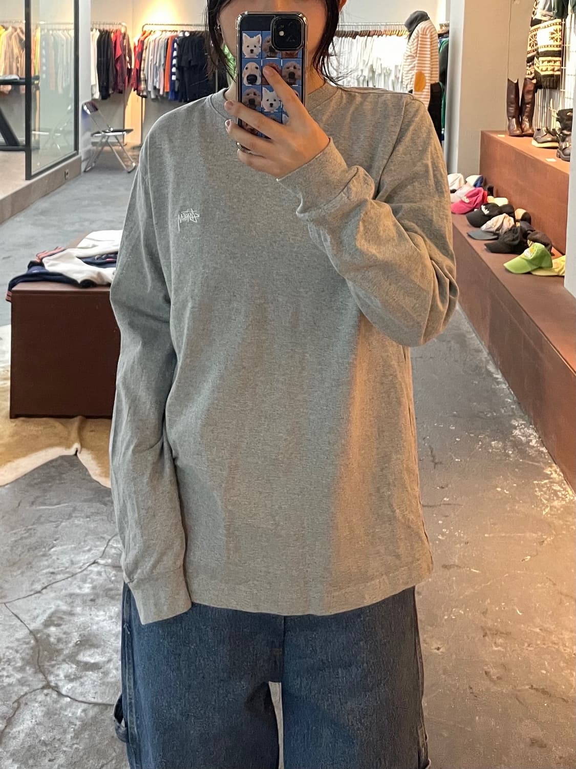 스투시 그레이 롱 슬리브 H257 상품이미지1