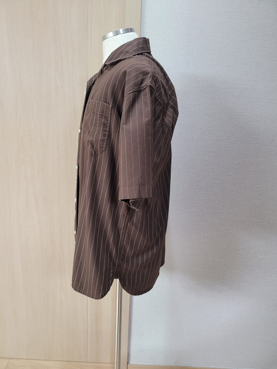 후아유 WHO.A.U 남자 오픈카라 반팔셔츠 XL 브라운 상품이미지5