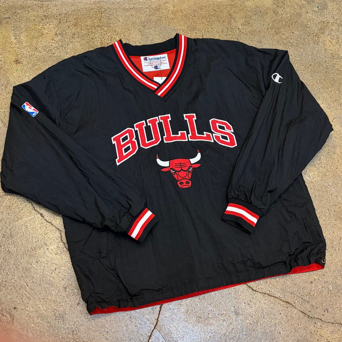 레어 90s 미국 빈티지 챔피언 NBA 시카고불스 풀오버 바람막이 상품이미지2