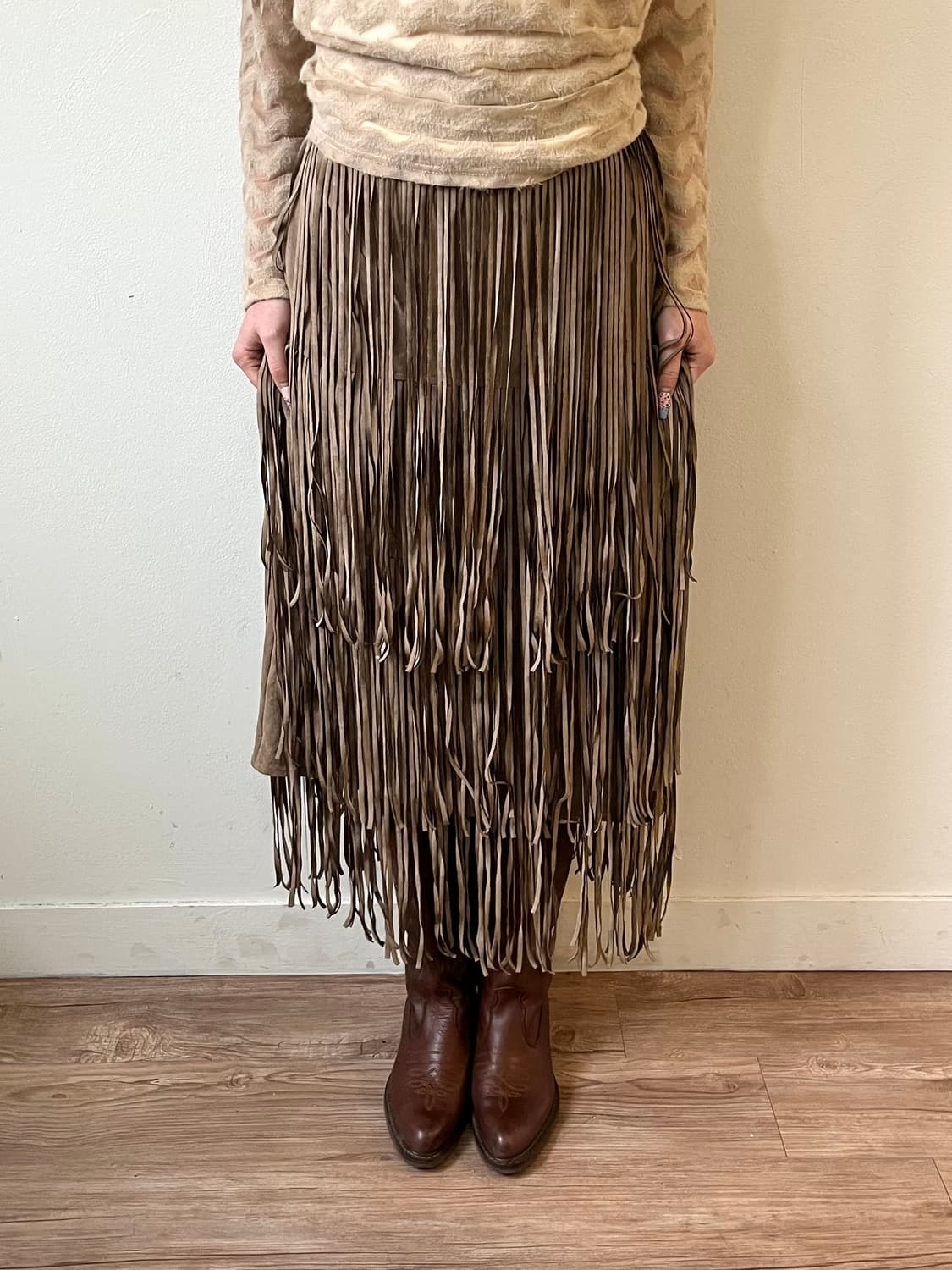 Vtg 보헤미안 프린지 스커트 상품이미지5