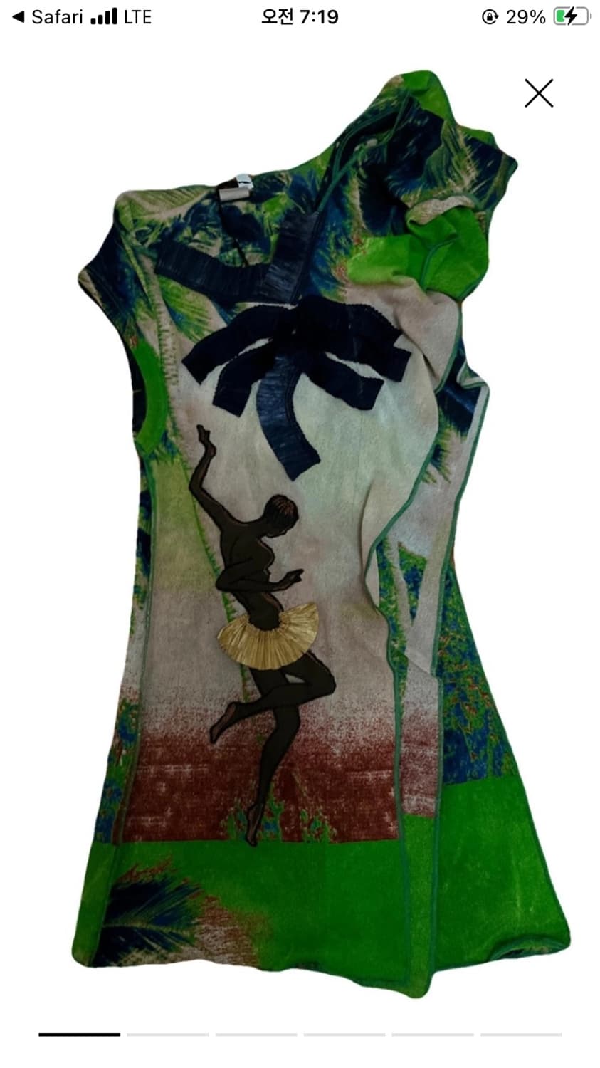 장폴고티에 원숄더 슬리브리스 비대칭 탑 xs 상품이미지3