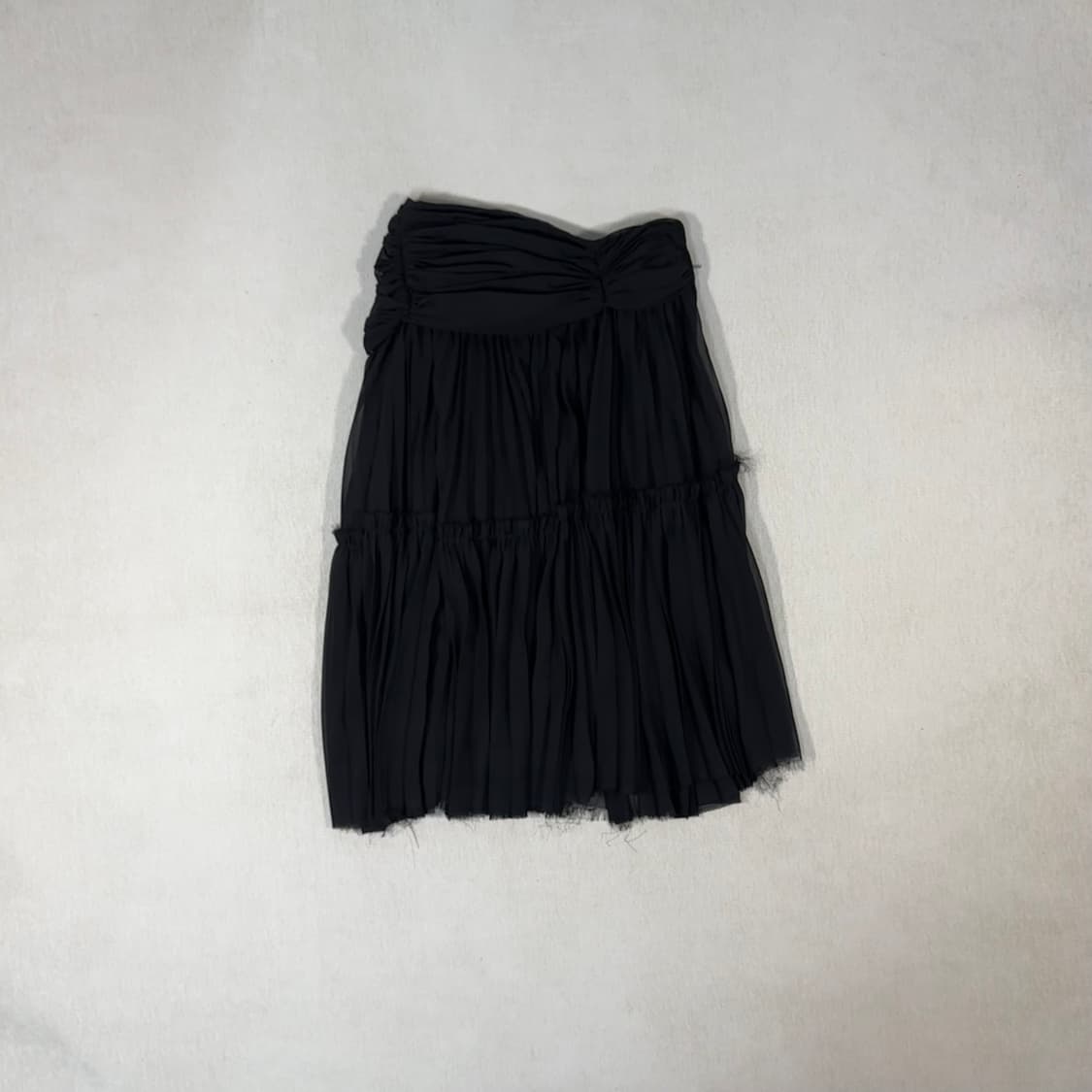 Pleated Black Sheer Skirt 상품이미지1