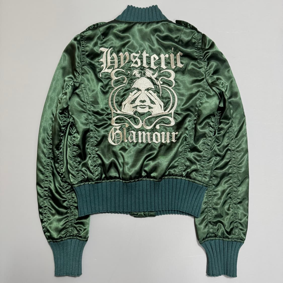 히스테릭글래머 올리브카키컬러 폴리에스터 쇼트 하이넥 블루종 자켓 상품이미지7