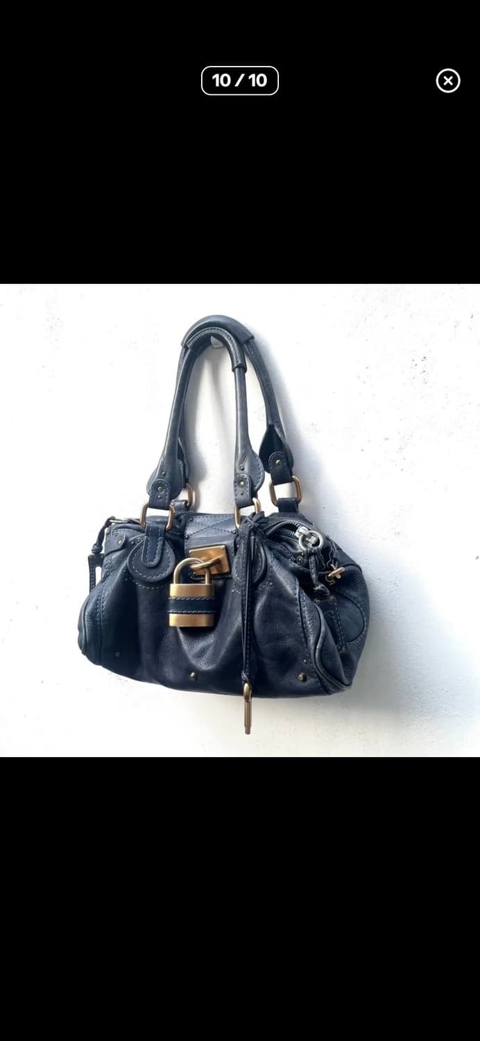 끌로에 패딩턴백 네이비 금장 상품이미지1