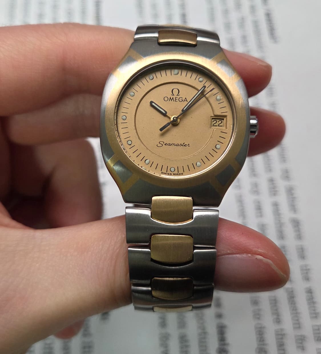 빈티지 오메가 씨마스터 폴라리스 최상위 18K콤비 골드판 브레이슬릿 ve 상품이미지2