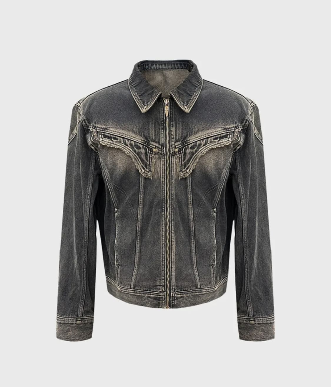 Blr 다이드 커브드 라인 데님 트러커 자켓 s 상품이미지2