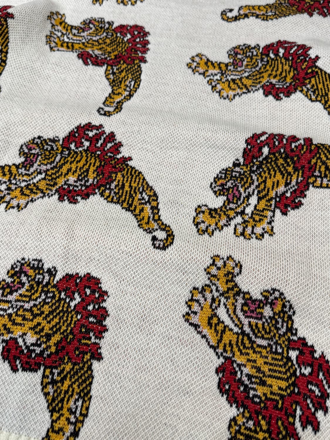 [XL] 와코마리아 x 팀레히 자카드 울 니트 화이트 24FW 상품이미지5