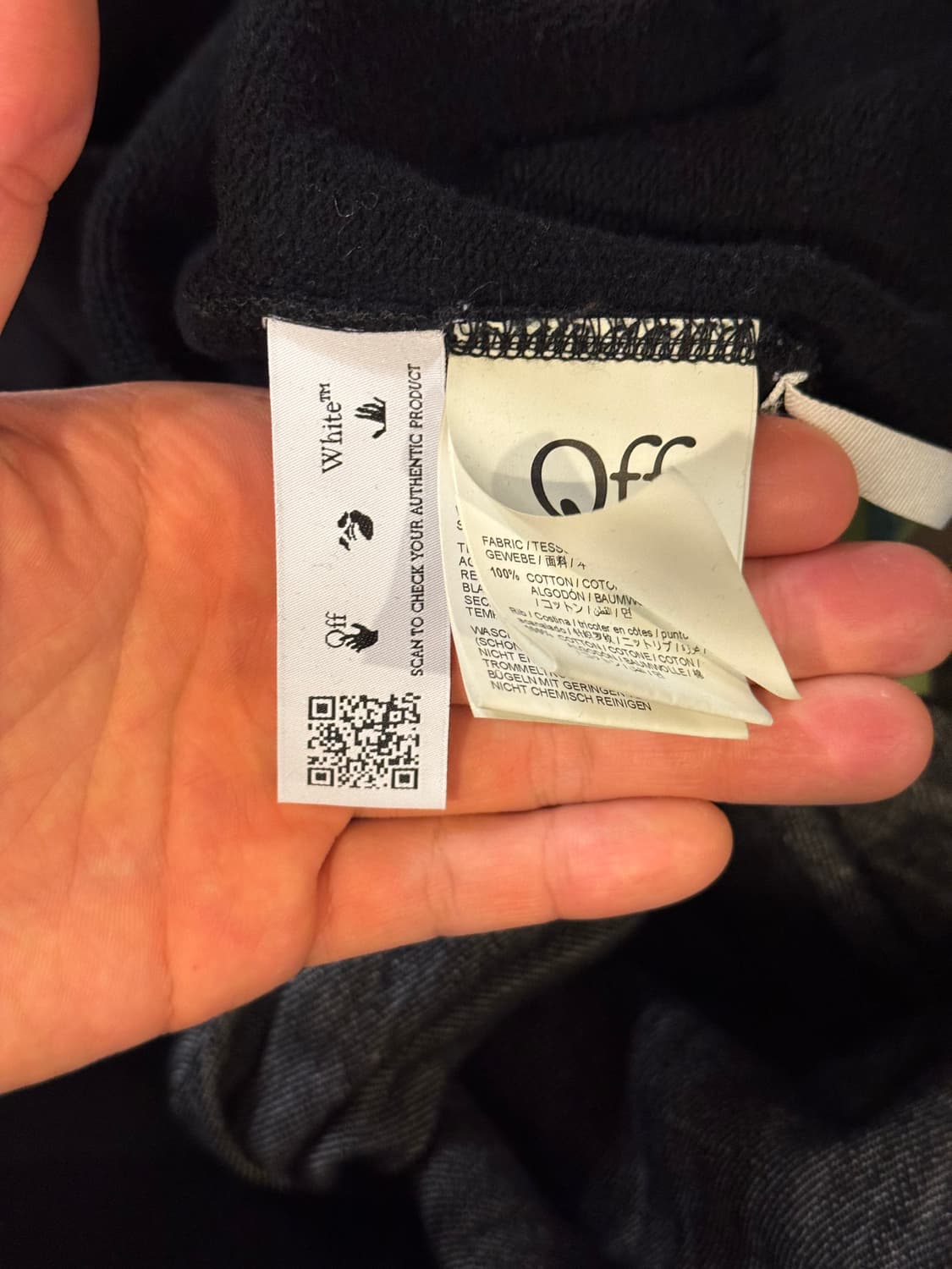오프화이트 블랙 마커 후드티 XXL 상품이미지3