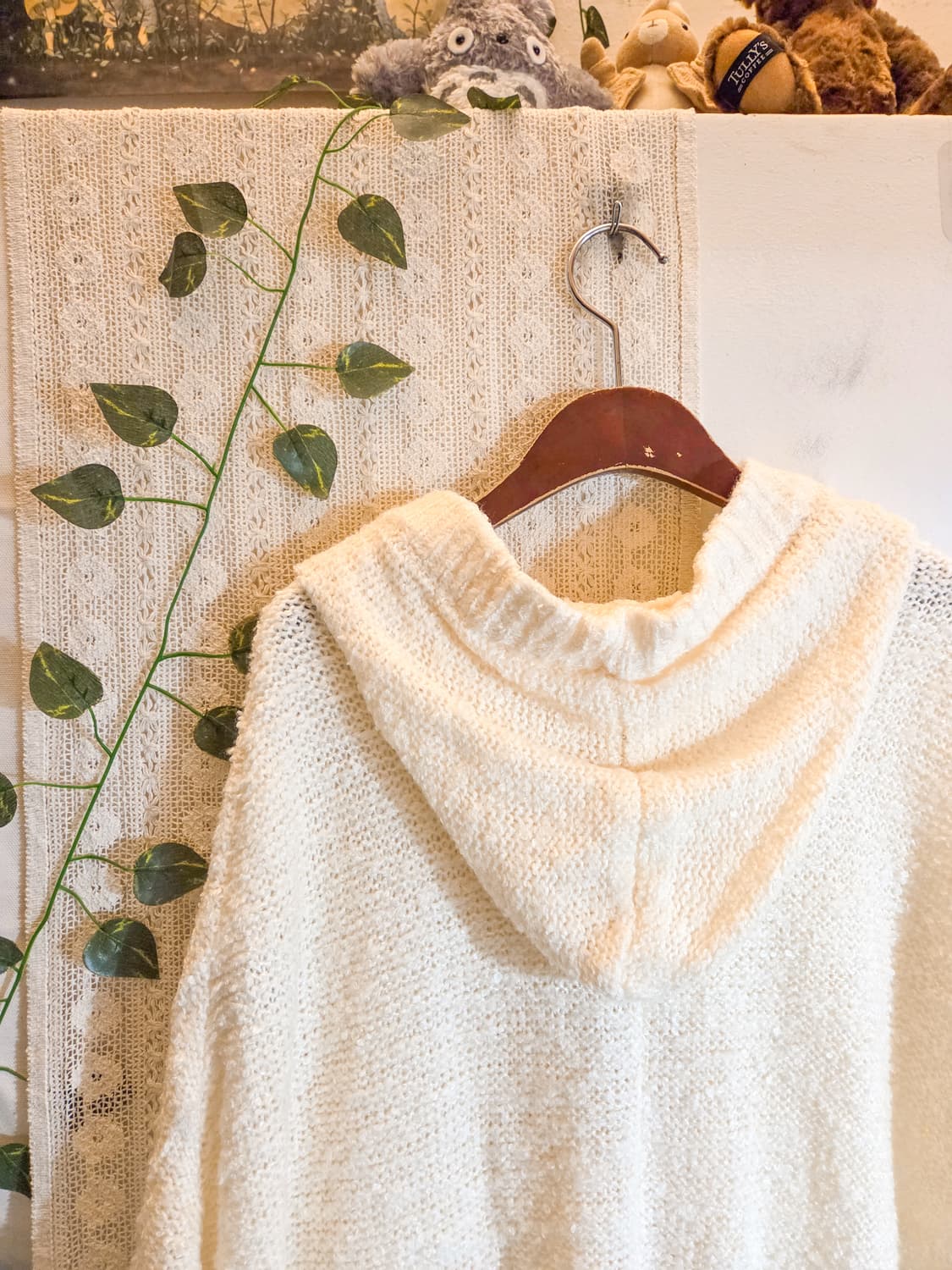 아이보리 후드 케이프 가디건 상품이미지5