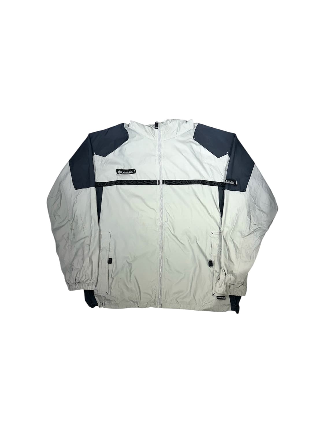 컬럼비아 그레이 네이비 등산 후드 바람막이 자켓 XL 상품이미지5