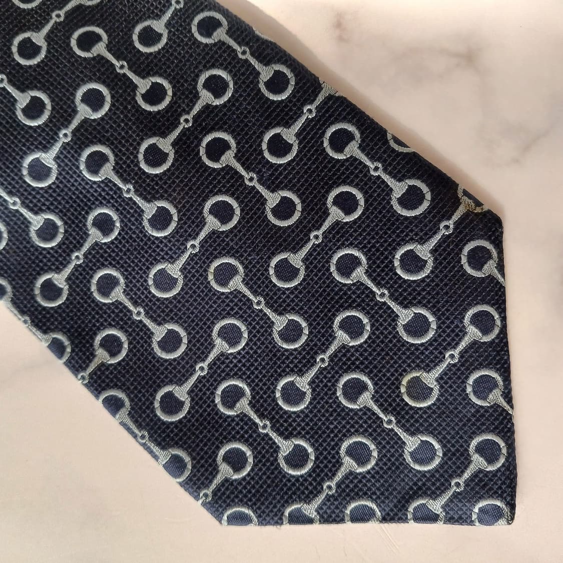 란셀 실크 네이비 체인 패턴 넥타이 9.6cm A등급 E719
 상품이미지6