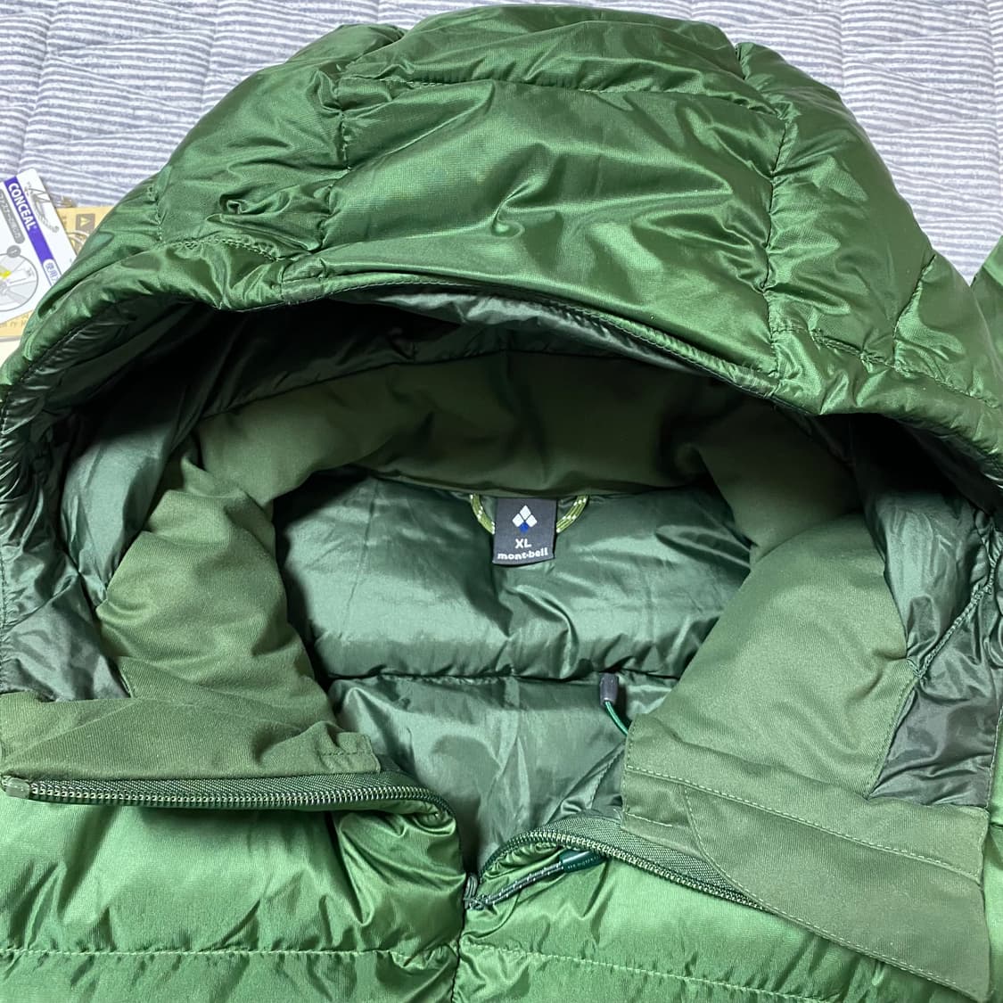 몽벨 라이트 알파인 다운 파카 자켓 패딩 다크 그린 XL 상품이미지2
