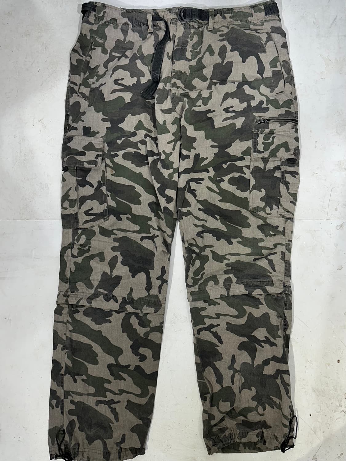 일본 빈티지 무릎 절개 밀리터리 카모 카고 군복 바지 유틸리티 팬츠 L 상품이미지4