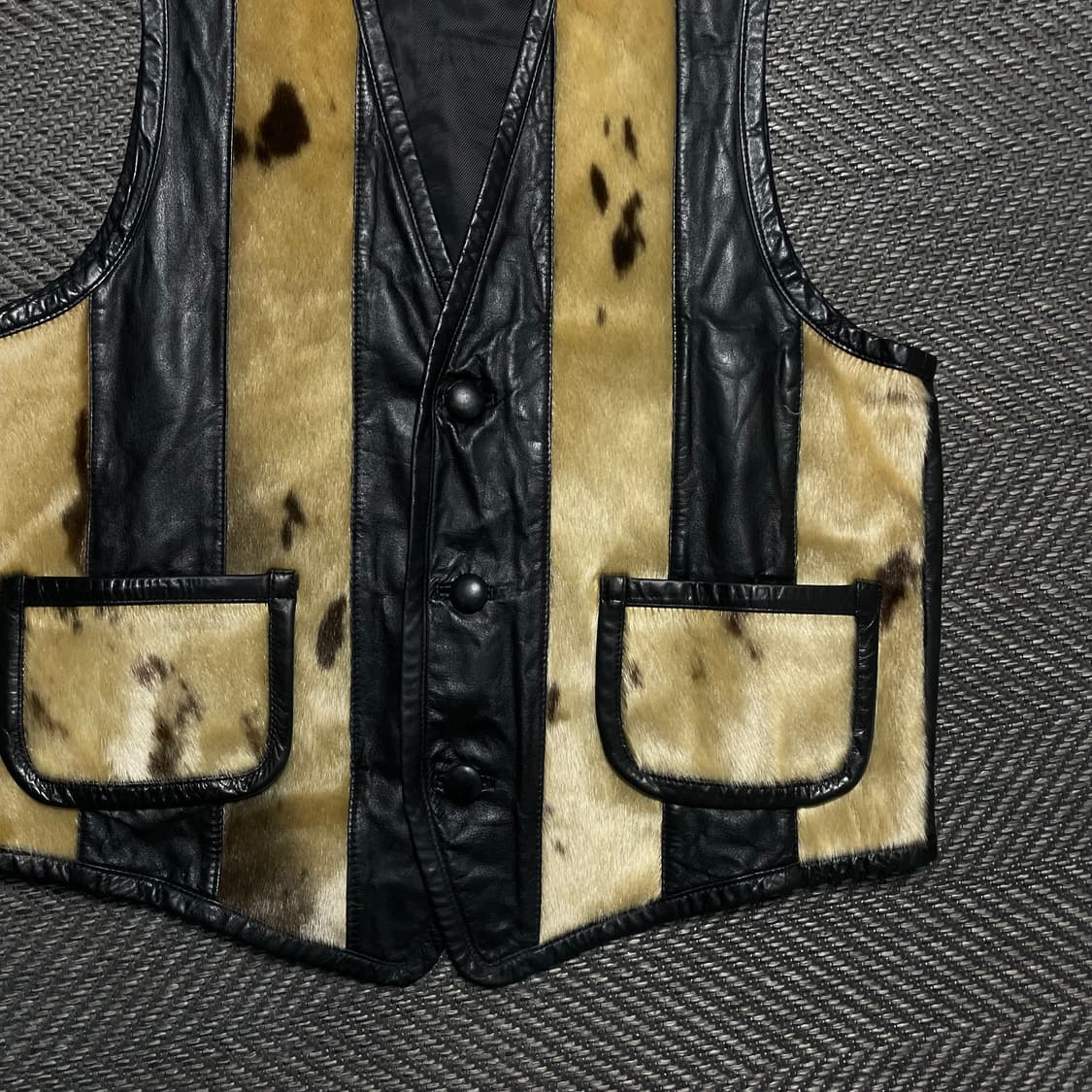 Grifin 송치 레더 믹스 웨스턴 베스트 y 5309 상품이미지3