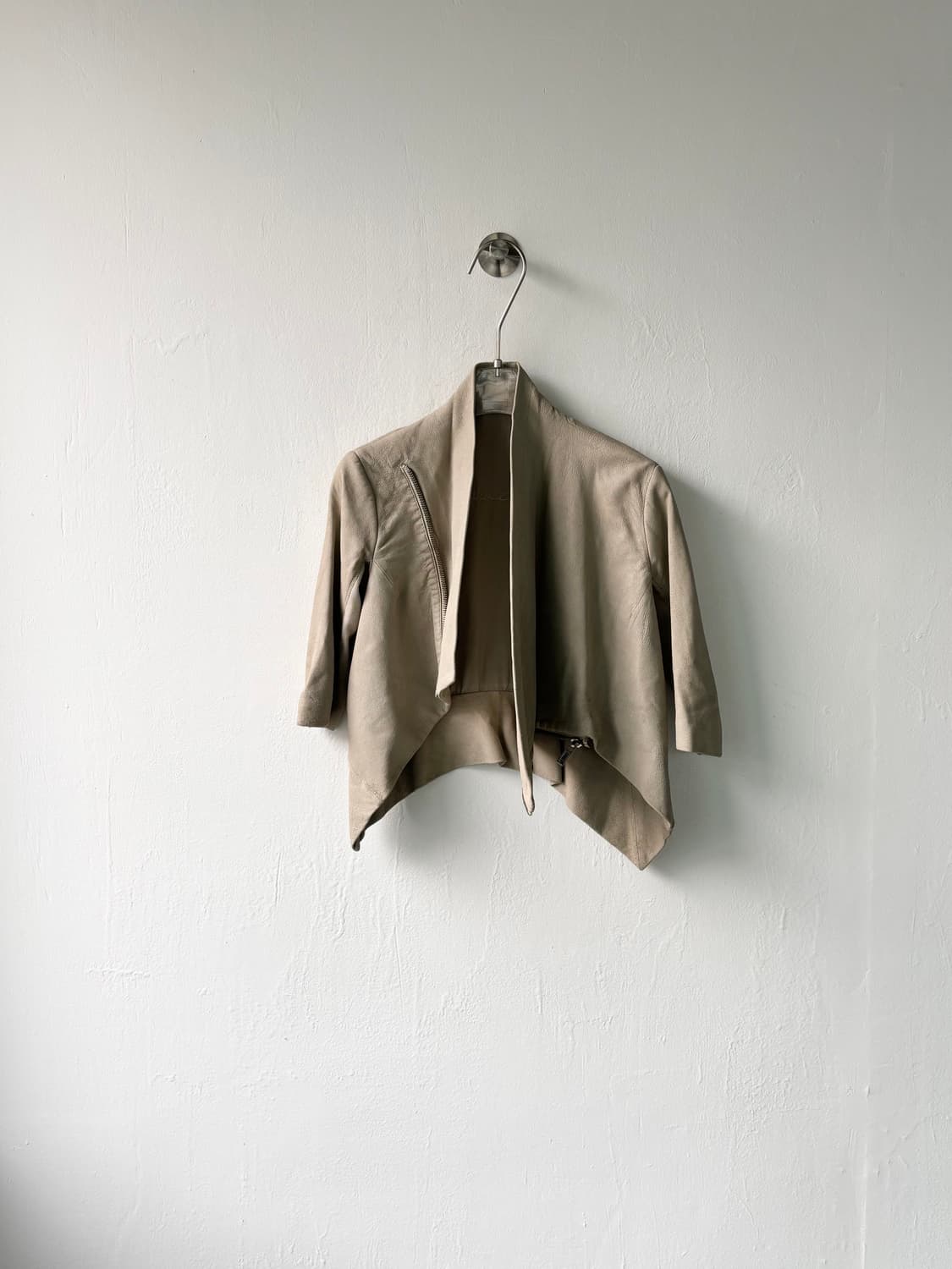 릭오웬스 드레이프 카울 넥 램스킨 자켓  상품이미지5