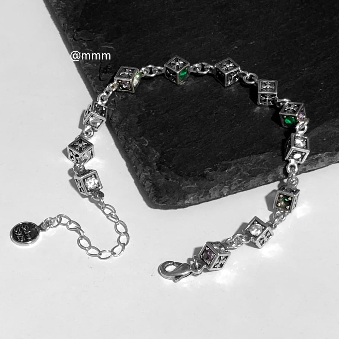 (Unisex) 큐빅 스톤 체인팔찌 상품이미지1