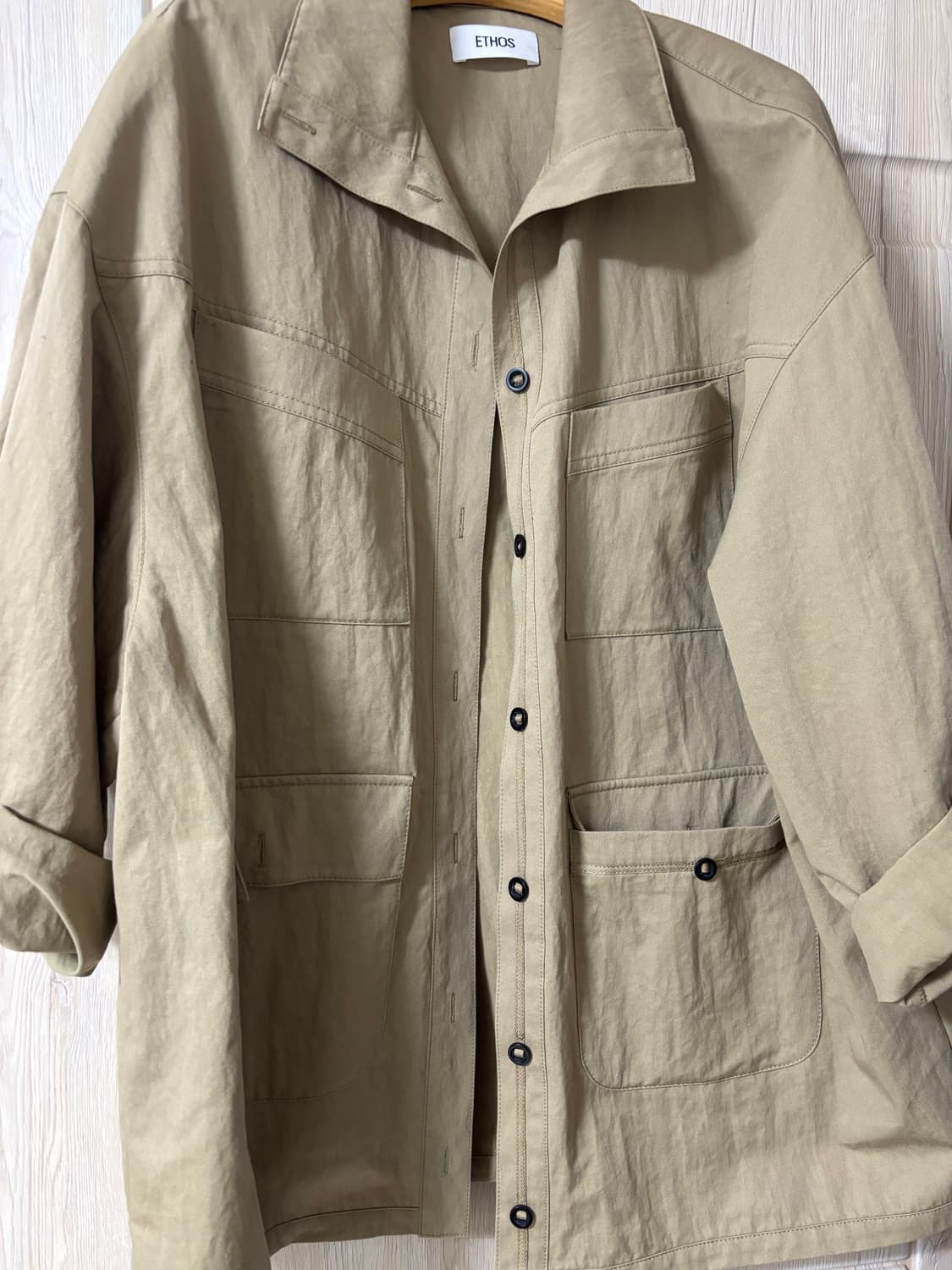에토스 유틸리티 포켓셔츠 베이지 상품이미지2
