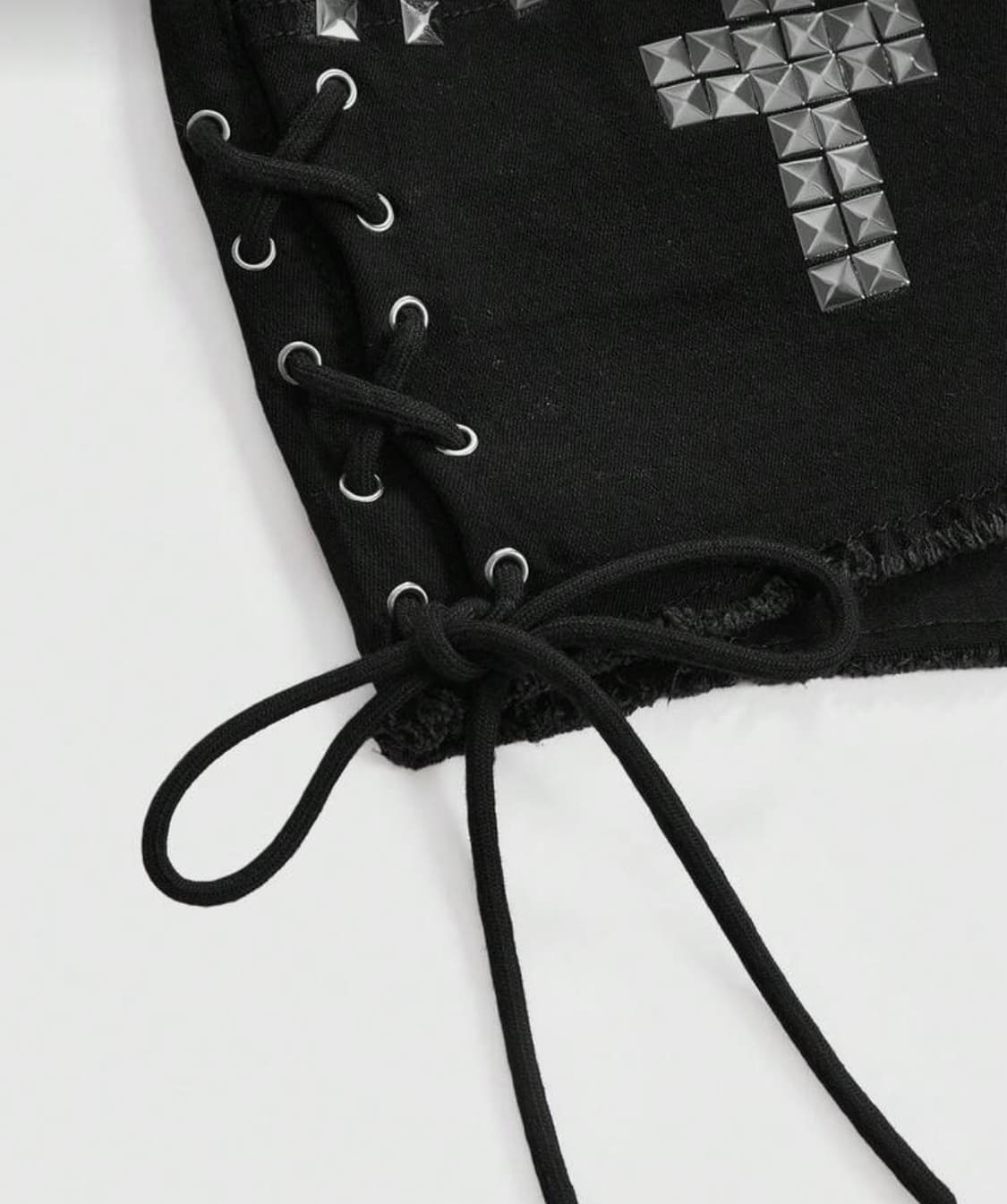 펑크 리벳 데님 블랙 반바지 숏팬츠 핫팬츠 상품이미지2