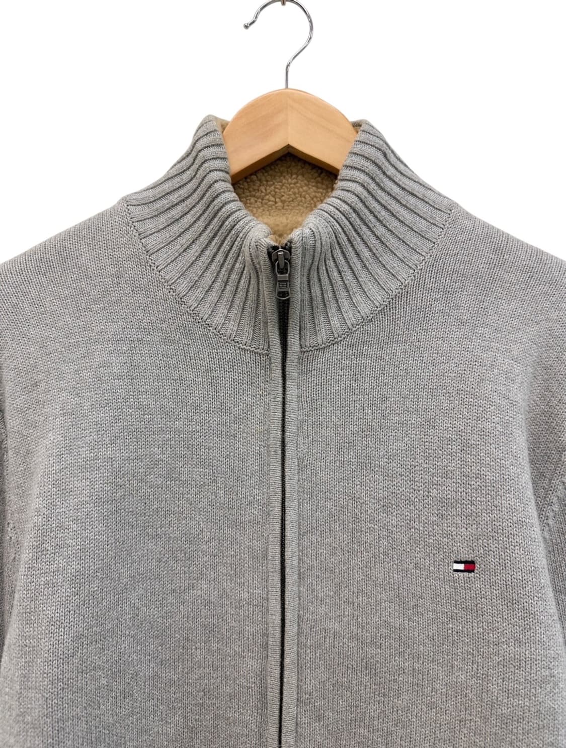 타미힐피거 기모 니트집업 그레이 (L) 상품이미지2