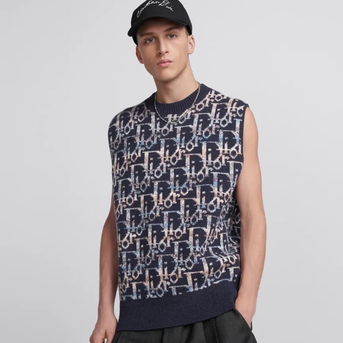 [S+급/XL] 디올 오블리크 자카드 니트 조끼 베스트 상품이미지7