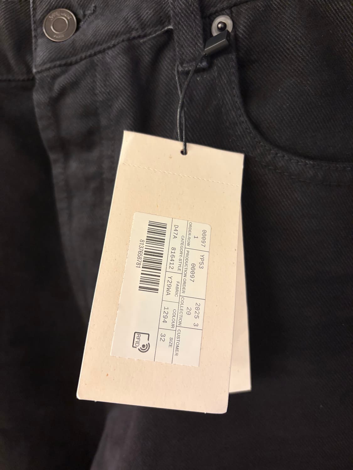 생로랑 스트레이트 블랙 데님 상품이미지6