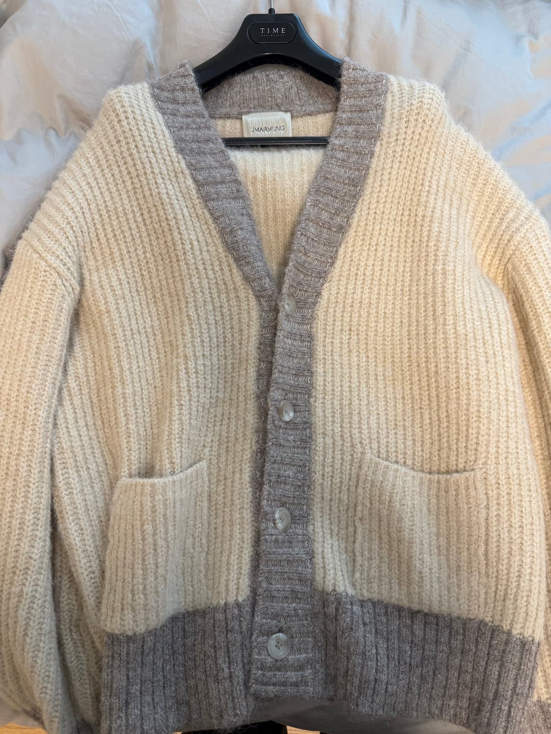 우마뭉 Mohair color blocked cardigan 상품이미지4