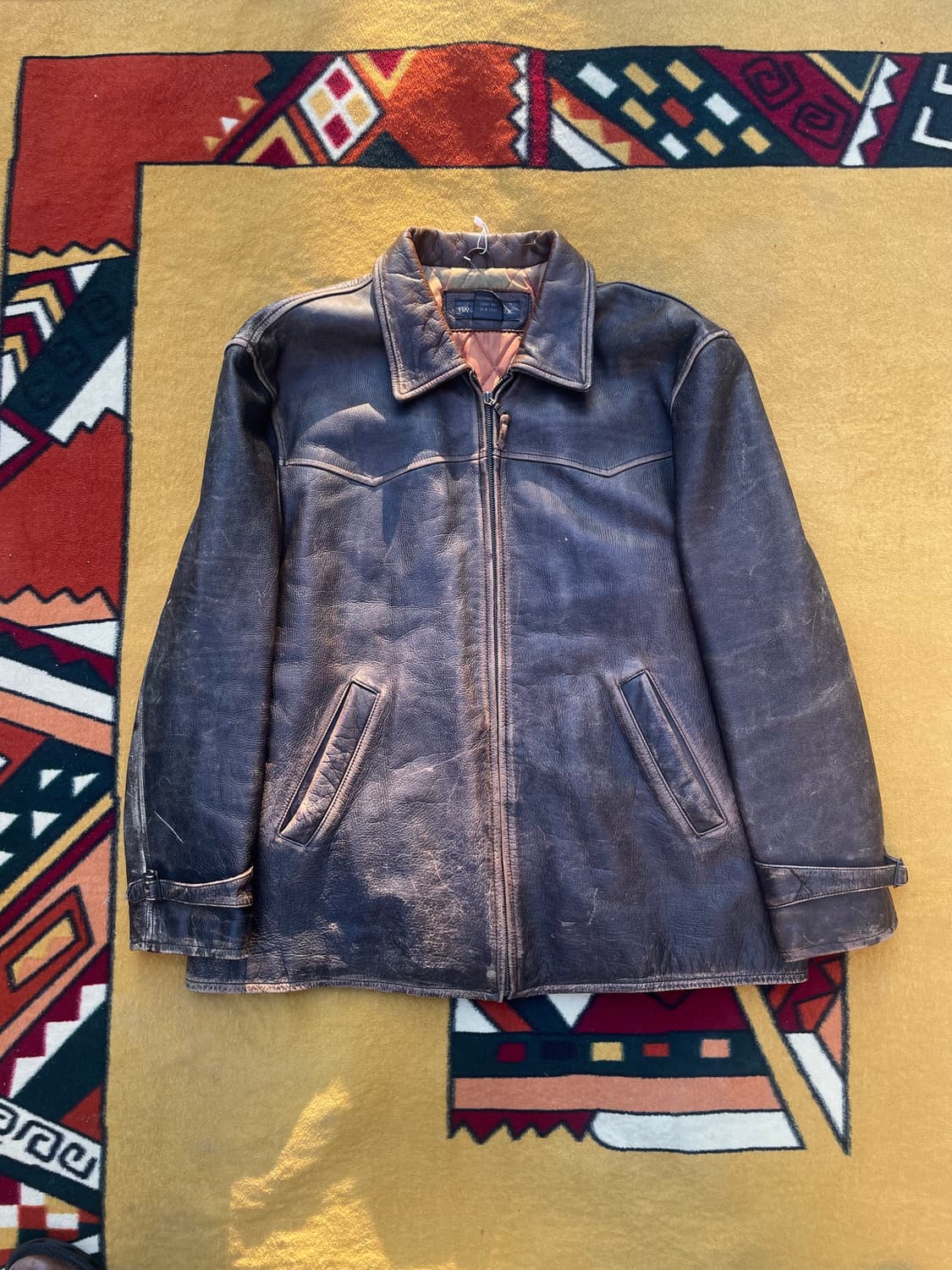 바나나리퍼블릭 빈티지 브라운 웨스턴레더자켓 상품이미지1