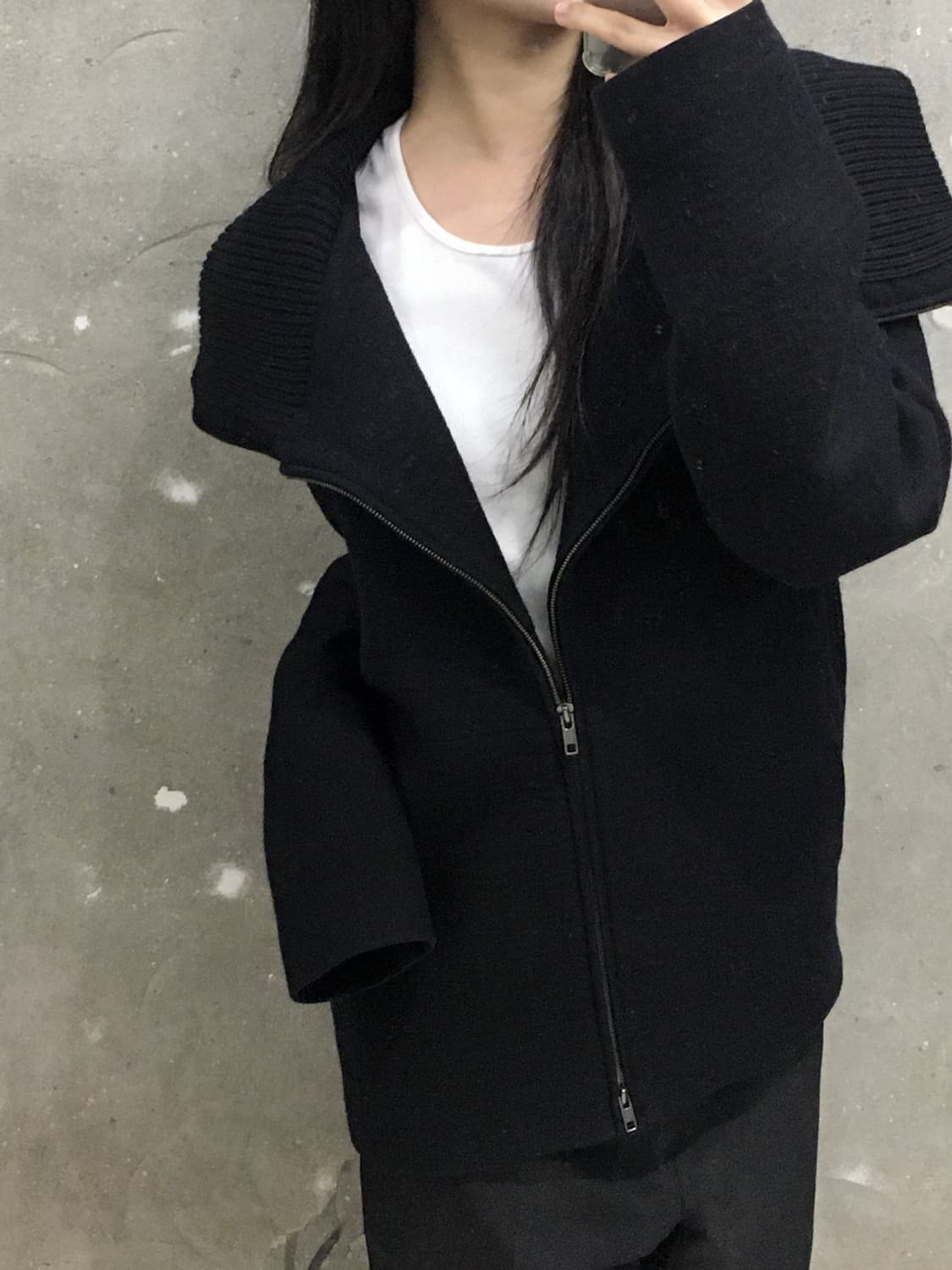 Maison Margiela 메종 마르지엘라 블랙 울 숄카라 코트 상품이미지2