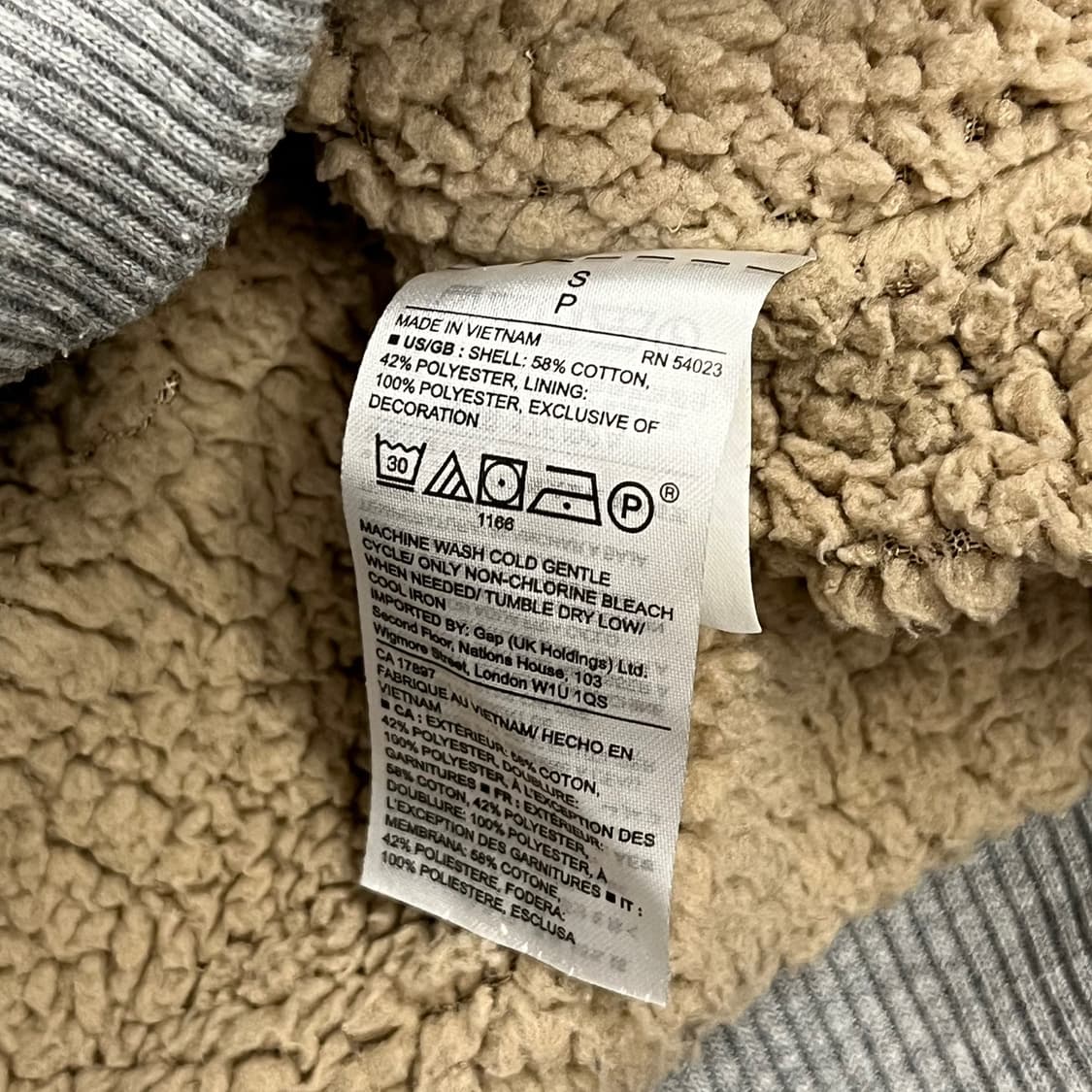 갭 양털 뽀글이 후드집업 상품이미지6