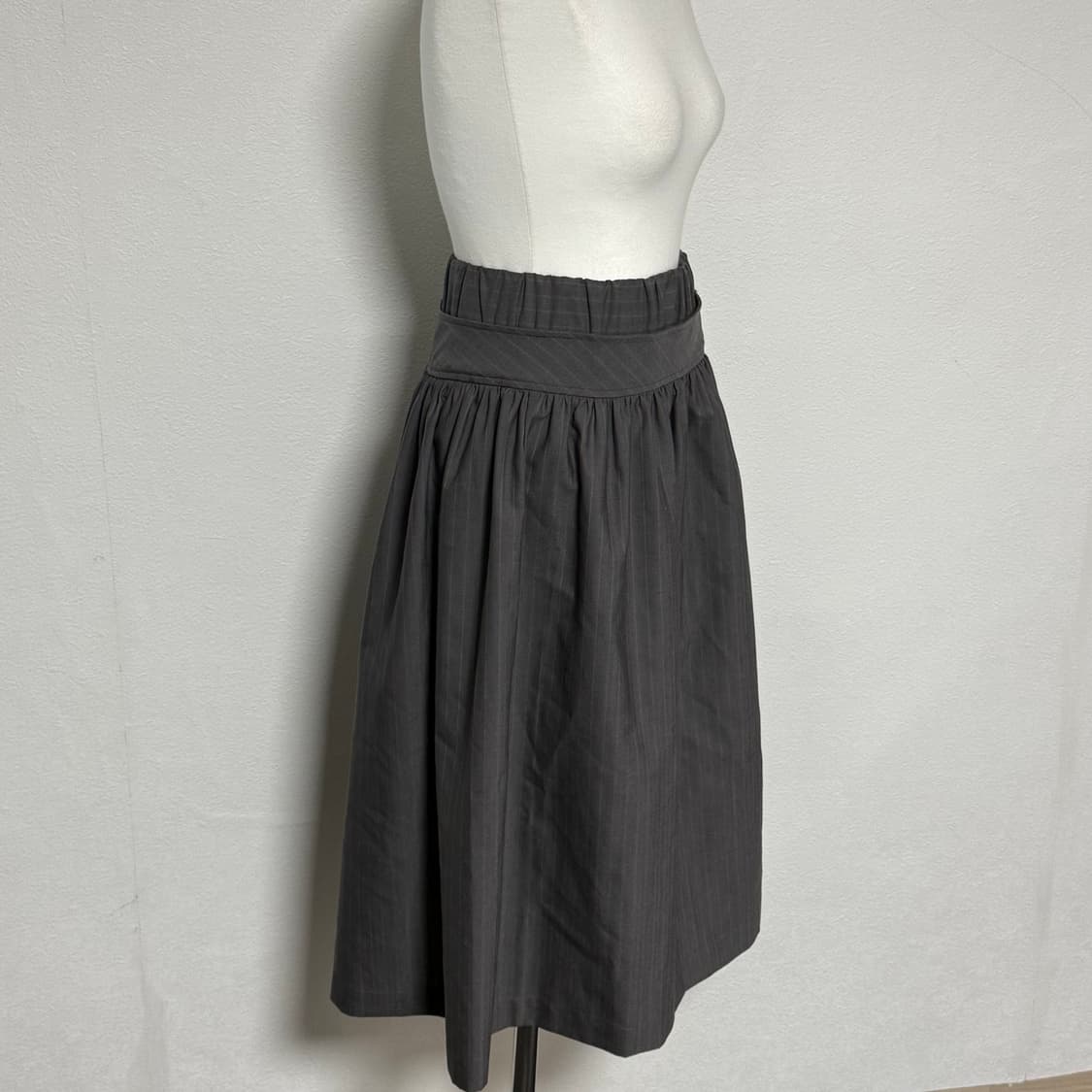 21aw 준야와타나베 꼼데가르송 그레이 스트라이프 벨티드 스커트 xs 상품이미지2