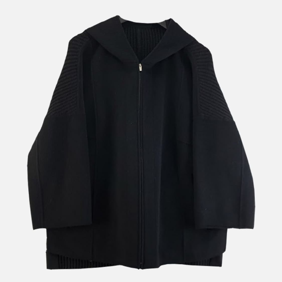 SI 여성85-160 블랙 울혼방 후드 자켓 M5902 상품이미지1