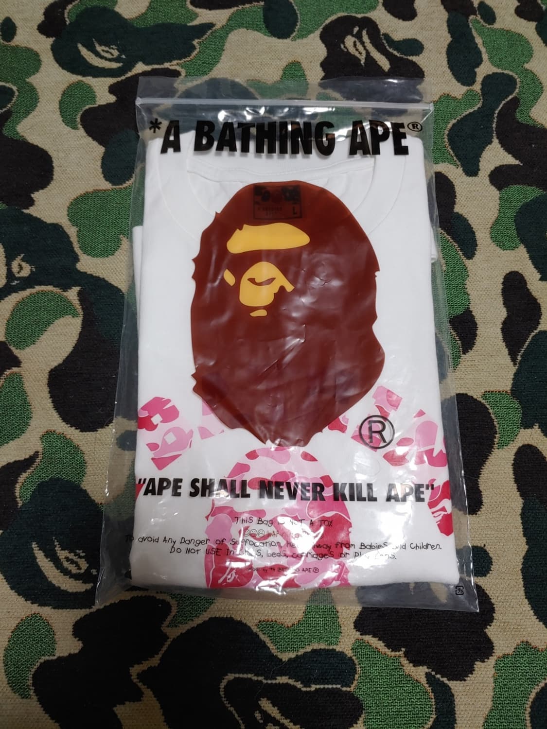 [L] 베이프 25SS ABC 핑크카모 컬리지 반팔티 상품이미지2