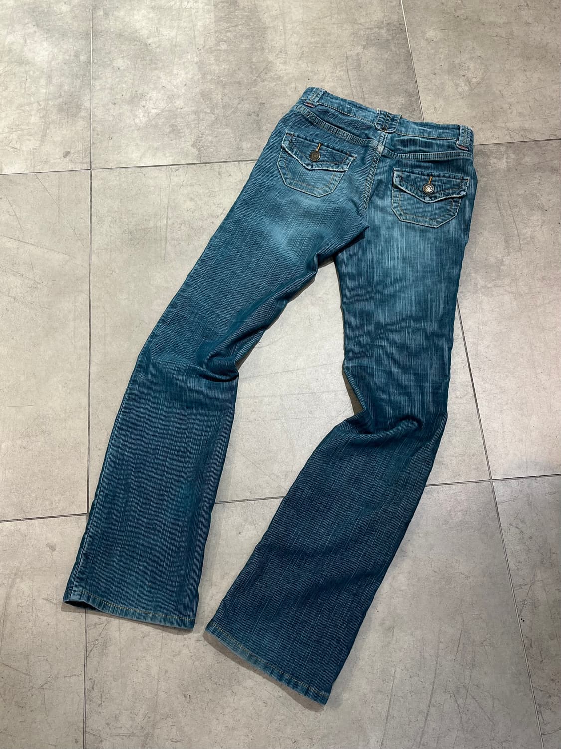 일본 빈티지 블루 골덴 로우웨스트 슬림핏 팬츠 상품이미지6