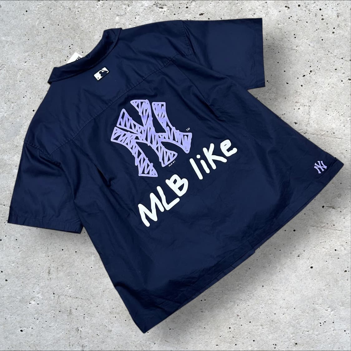 [S] MLB 뉴욕 양키스 반팔 셔츠 네이비 B113 상품이미지1
