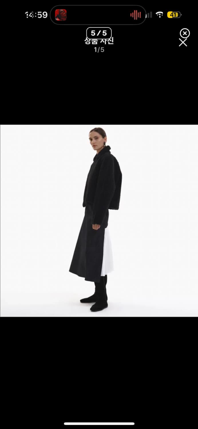 Yunse 하프 플리츠 스커트 데님 상품이미지5