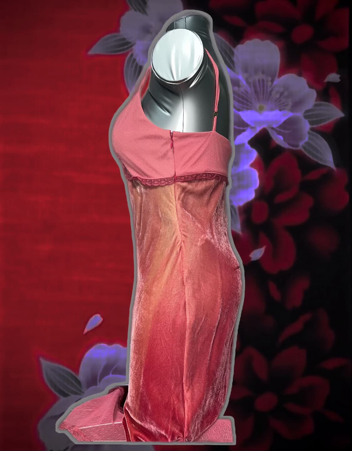 BETSEY JOHNSON 뱃시존슨 그라데이션 벨벳 롱 슬립 원피스 상품이미지2