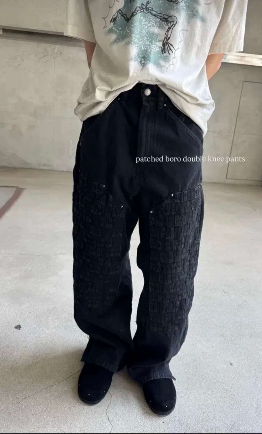 폴리테루 패치드 보로 더블니 (3사이즈, 새상품) 상품이미지2