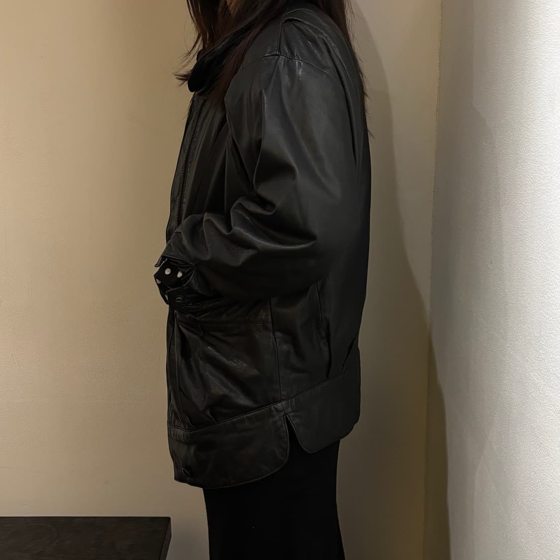 vtg cowhide shirring jacket 상품이미지2