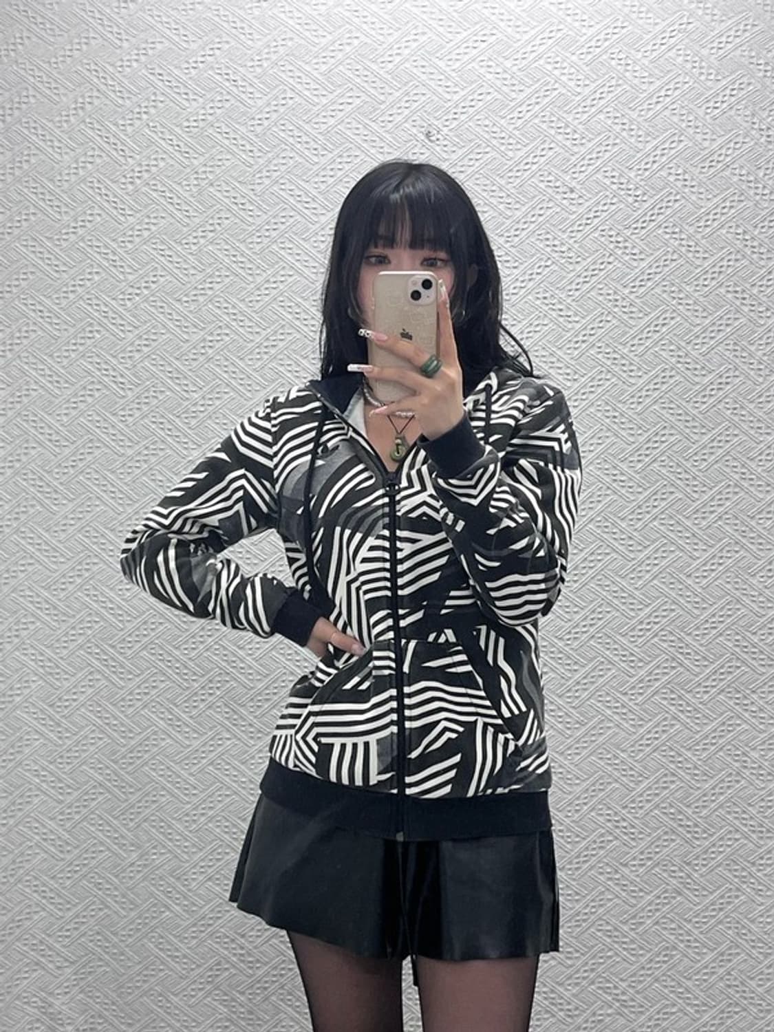 아디다스 스트릿 펑크 키치 패턴 져지 후드집업 90 C11496 상품이미지1