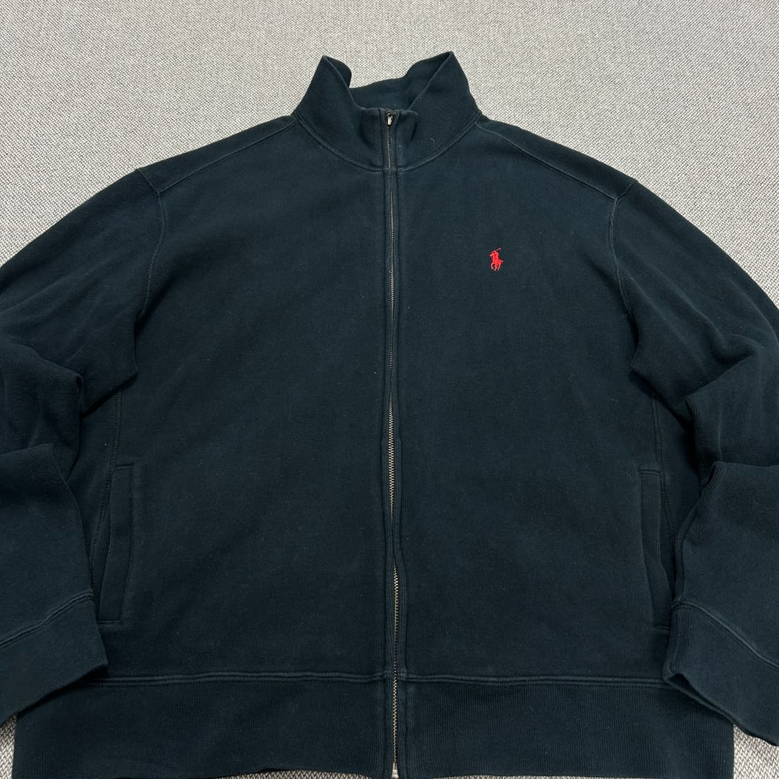 폴로 블랙 코튼 니트집업(L) 상품이미지4