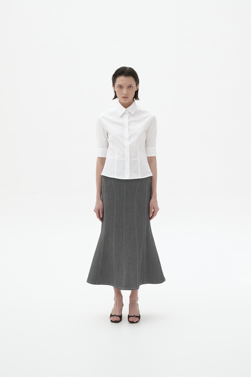 버뮬라 솔리드 하프 슬리브 셔츠 S 상품이미지2