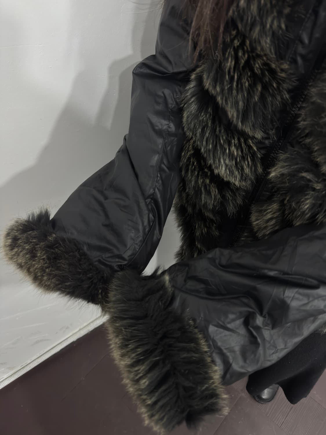 kasamino fox fur detail reversible hood  상품이미지10