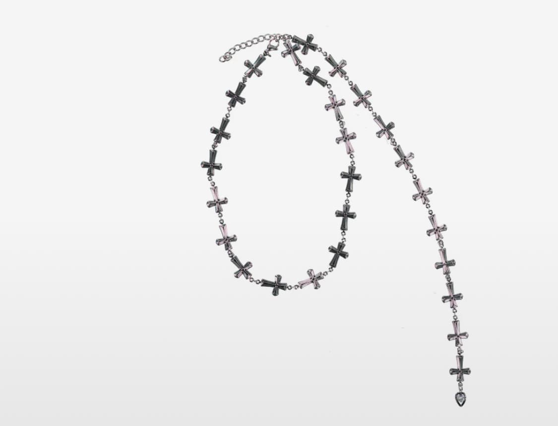 셋업이엑스이 목걸이 DROP CROSS NECKLACE / SILVER 상품이미지1